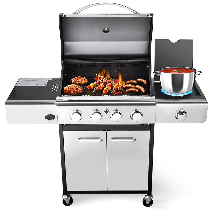 Brunt PERFECT GRILL タン Amazon.com: Rintuf Propane Gas Grill 4 Burner, 42000 btu